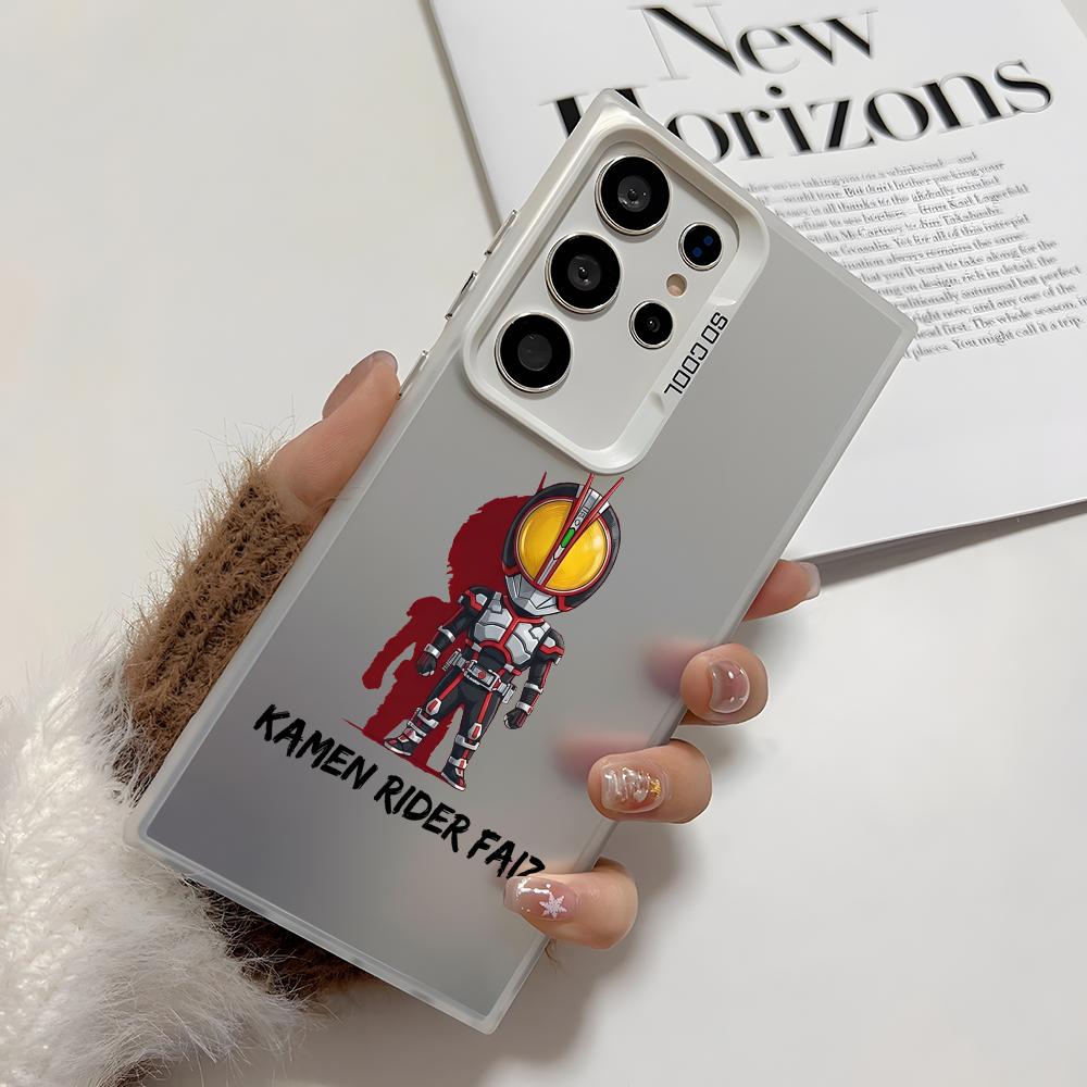 Classic K-Kamen Rider Phone Case For Samsung Galaxy S25 Edge S24 S23 S22 S21 S20 Ultra Funda Silicone Silver Cover