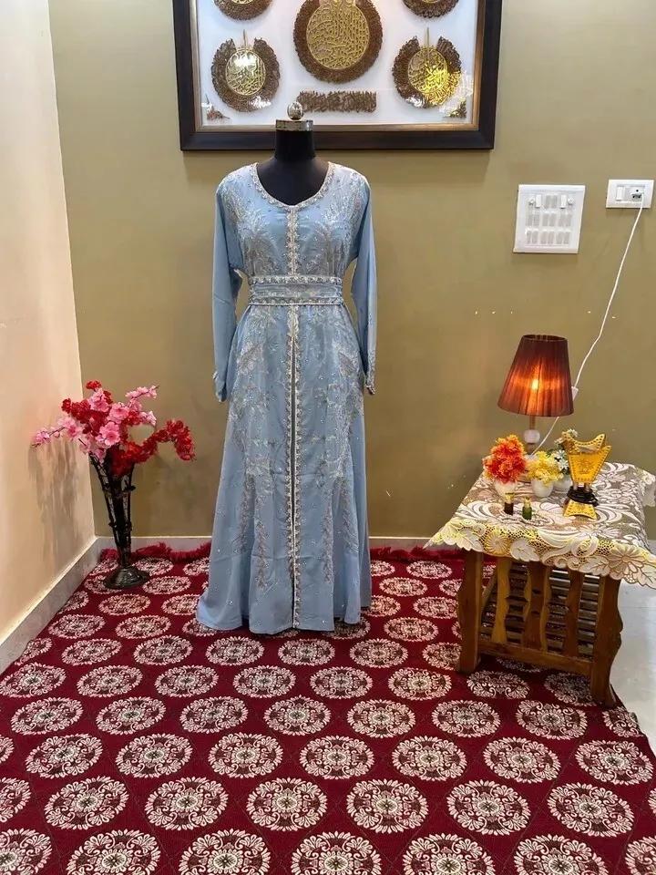 Stilvolles langes marokkanisches handgefertigtes Farasha-Kleid, islamisches Dubai-Kaftan-Kleid Abaya