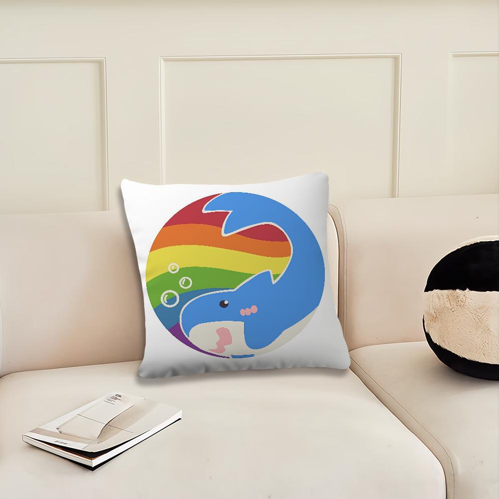 Trans Blahaj Shark Cushion Cover Pillow Cover Decoration Room Home Sofa Living Office Car Nordic Simplicity