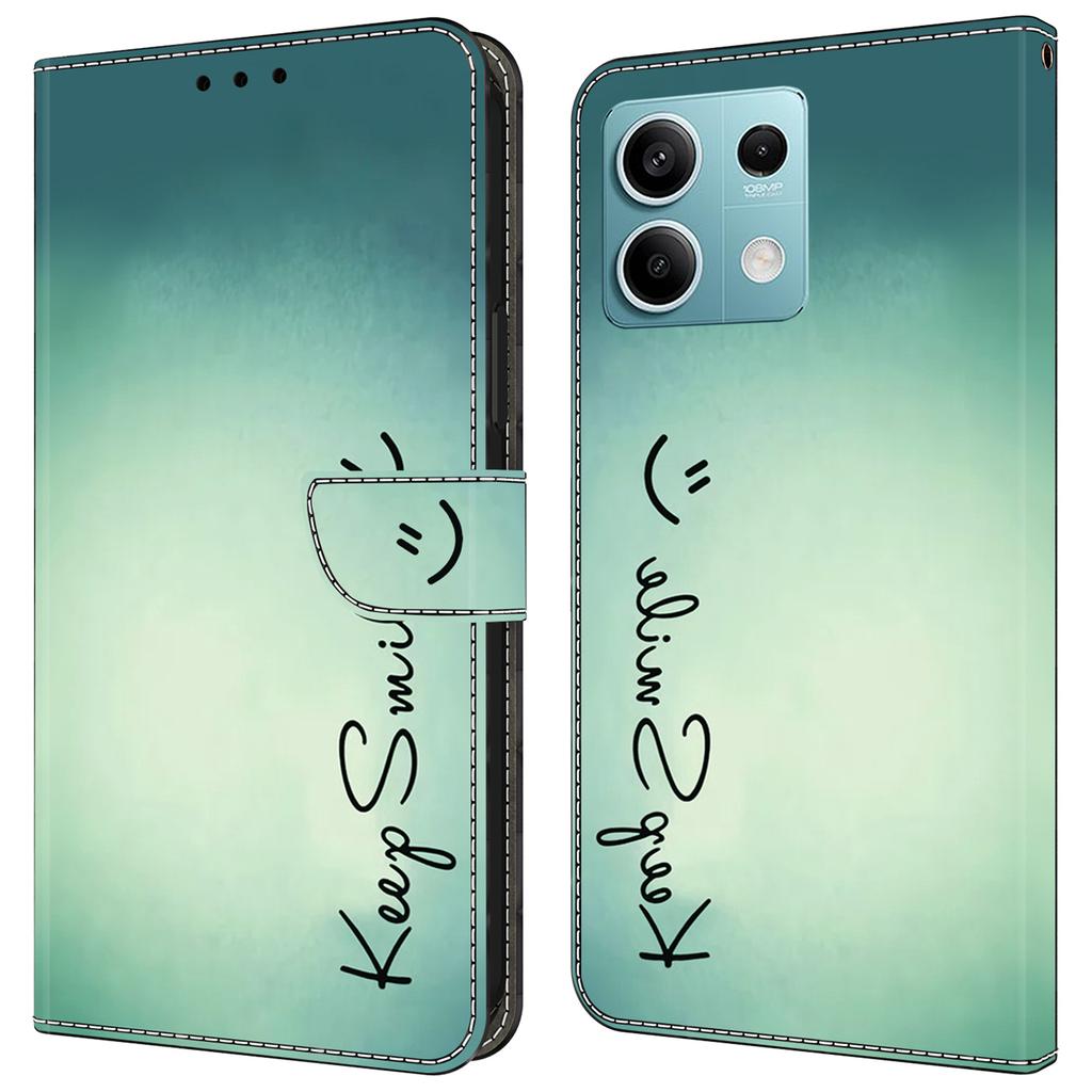 For Xiaomi Redmi Note 13 5G Case Pattern Design PU Leather Shockproof Flip Cover
