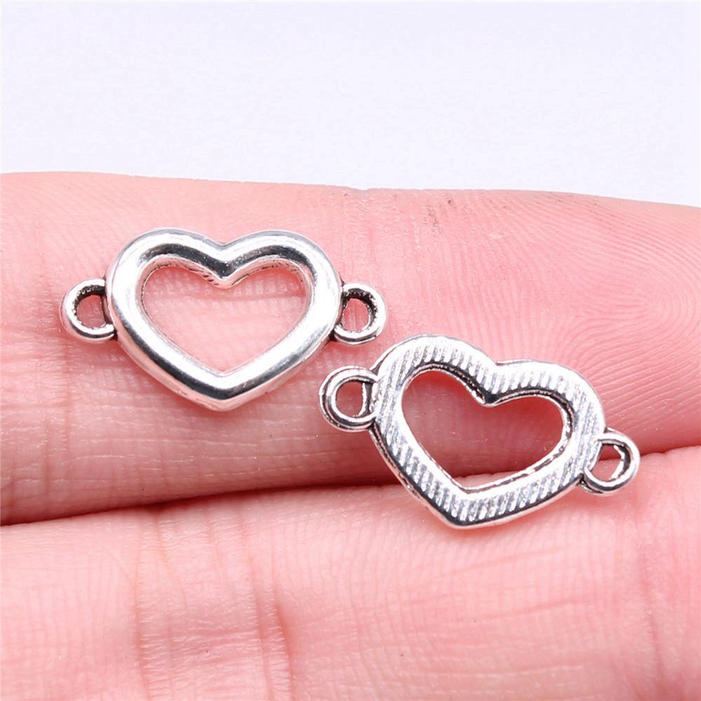 Heart Connectors Love Symbol Antique Bronze Zinc Alloy Jewelry Making DIY Jewelry Making Style Pendant Connectors