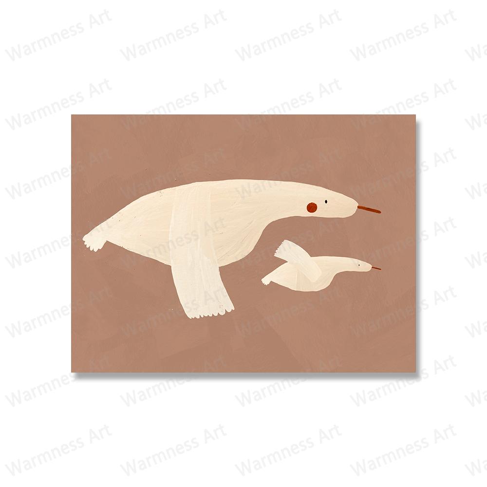 Cute Rabbit Bird Geese Leopard Mouse Nursery Wall Art Canvas Painting Nordic Poster And Print Wall Pictures Baby Kids Room Decor