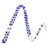 Dark Blue Glass Crystal Catholic Rosary Necklace Virgin Christ Cross Rosary Necklace