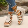 Sandale noi de vară pentru damă, piele moale, toc înclinat, cu diamant de apă, talpă groasă, sandale romane, pantofi de damă, eleganti, la modă.
