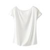 Women's Loose Silk Mulberry Short-Sleeve T-Shirt - Korean Style Sleeveless Summer Top