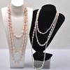2m Extra Long Freshwater Pearl Sweater Chain for Women, Natural Multi-layer Beaded Versatile Long Necklace