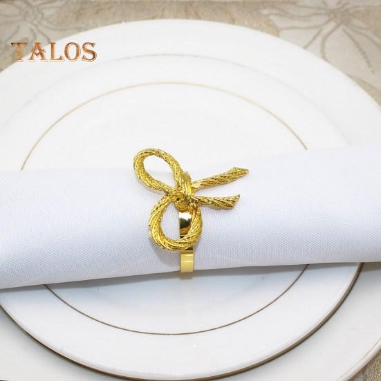 6Pcs Wedding Party Napkin Rings Vibrant Color Sparkling Exquisite Metal Napkin Buckles Dining Table