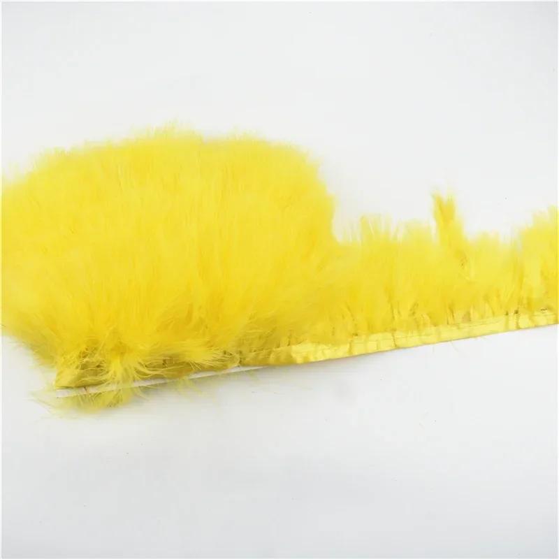 2Meters Colorful Fluffy Marabou Feathers Tassel Fringe Trim Turkey Feather Ribbon Clothes Cuffs Shawl Sewing Flecos Decoration