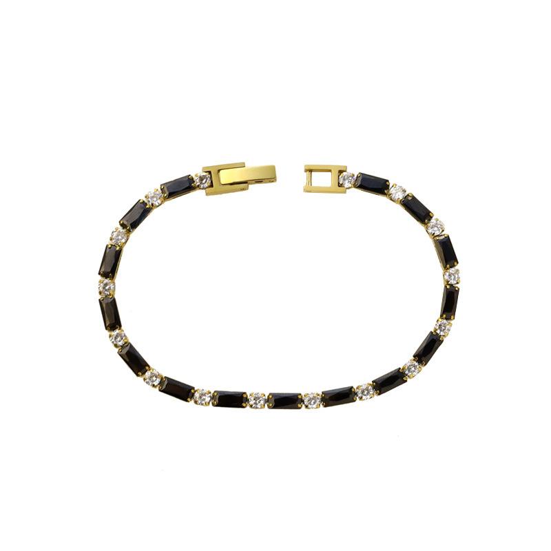 Light Luxury Girls Titanium Steel Colored Diamond Gold Bracelet Does Not Fade, Light Luxury High-End Stainless Steel Jewelry