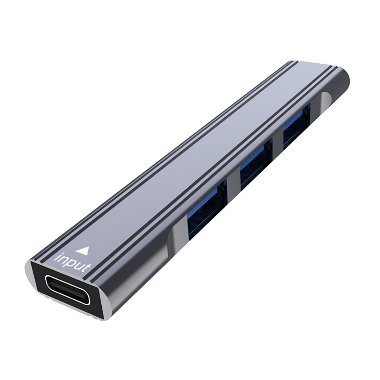 

4 в 1 USB 3.0 USB C Hub USB 2.0 Splitter Adapter Передача данных Алюминиевый USB C USB 3.0/2.0 Splitter для ноутбука серый