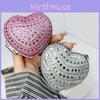 Acrylic Mini Heartshaped Box Bag With Sparkling Crystals And Magnetic Closure For Daily Use