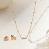 French Light Luxury Bow Zircon Titanium Steel Necklace Women's Fashion Versatile Collarbone Chain