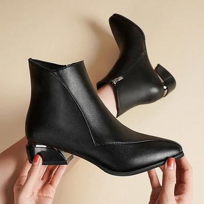 British Style Fashion Boots for Women In Spring, Autumn, and Winter 2025, New Thick Heeled Oversized Fashion Short Boots