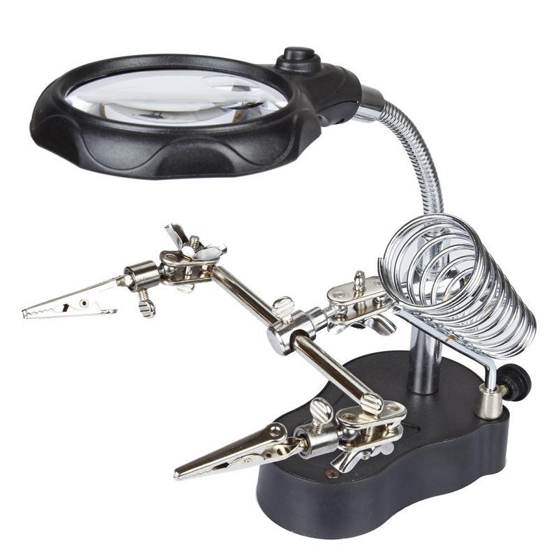 Repair Auxiliary Clamp Light, Clamp-On Soldering Magnifying Glass, With Auxiliary Soldering Iron Stand For Precision Electronics