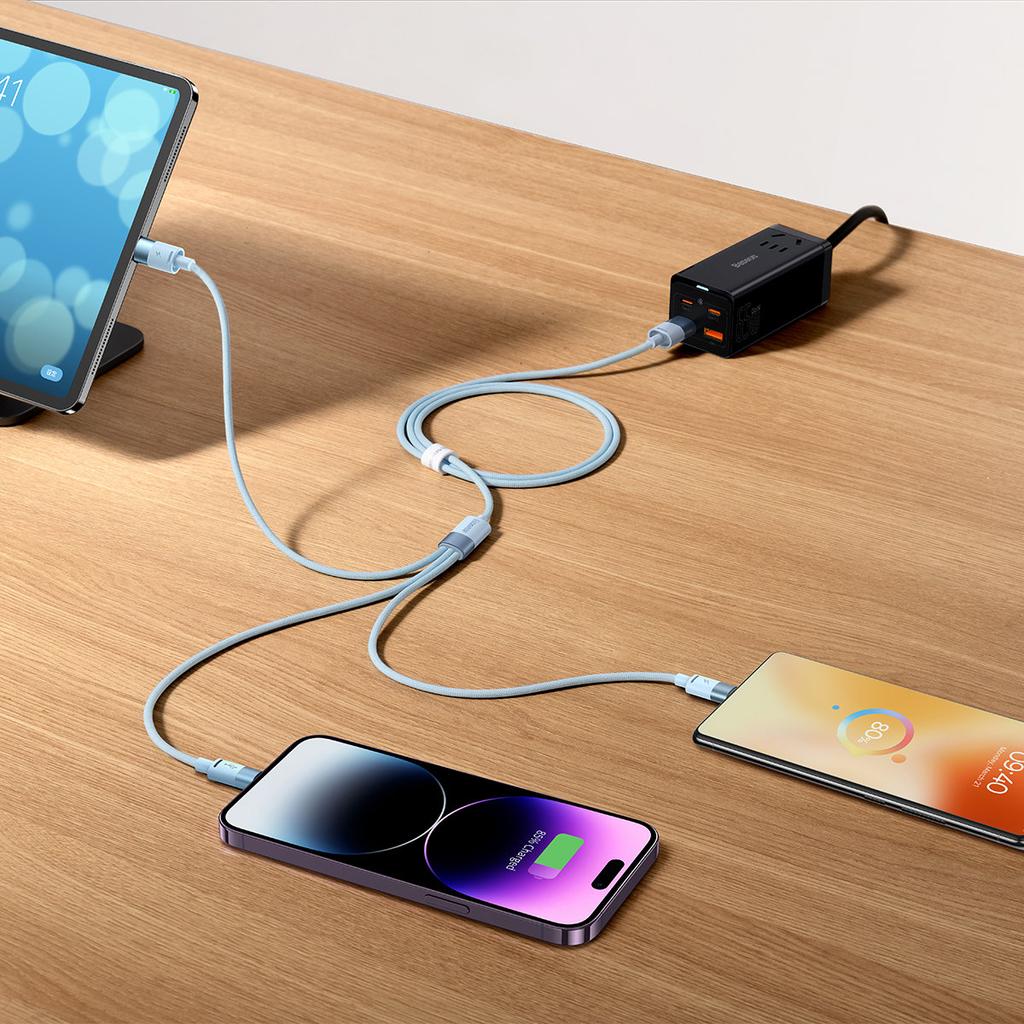 StarSpeed 3in1 USB Phone Cable - Micro USB / iPhone Lightning / USB-C 1.2m - Black