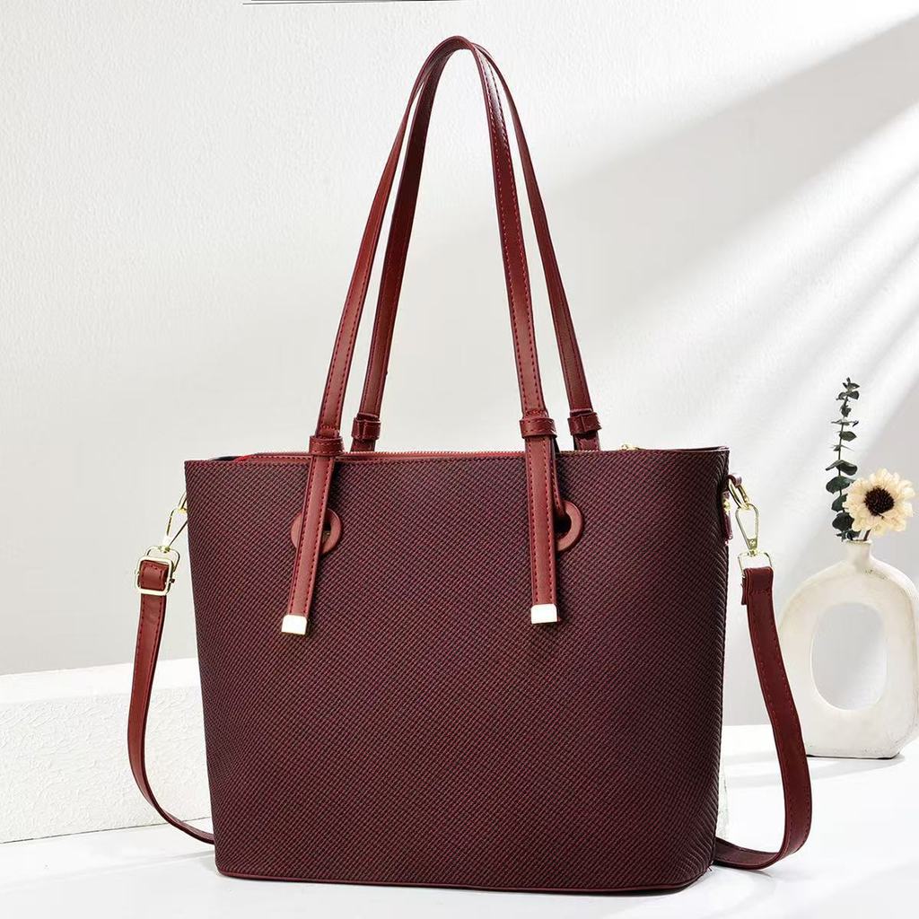 Borsa Tote Moderna in PVC da Donna con Grande Capacità e Chiusura a Zip Sicura per l'Uso Quotidiano