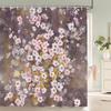 1 Pack of Flowers Pattern Shower Curtain Waterproof Cloth Bathroom Curtain Bathroom Water-blocking Partition Curtain