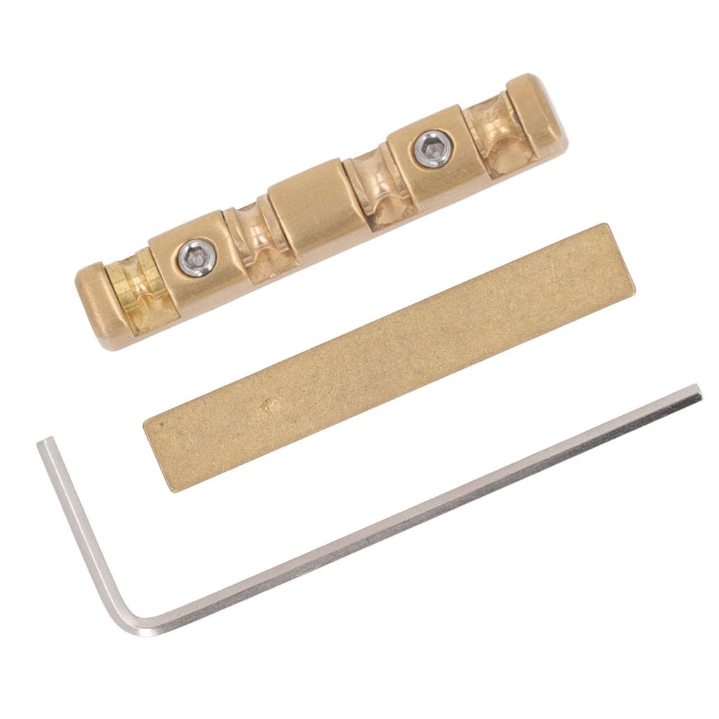 Gitarrensattel, 42 mm, verstellbarer Glocken-Stecksattel aus Messing, Ersatz für ST-E-Gitarren