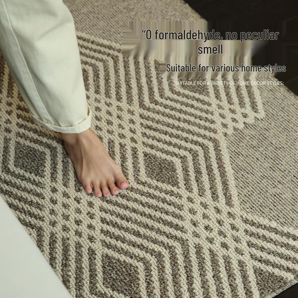 Nordic Style Dustproof Entrance Mat: Double-Layer Woven Polypropylene, Wear-Resistant, Sand-Scraper Hallway Floor Mat.