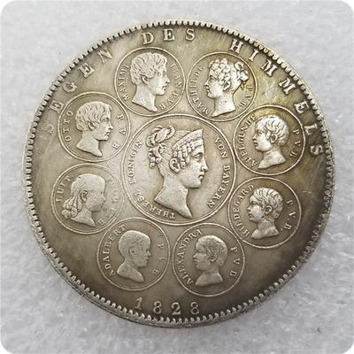 1828 Alemania MONEDA de Alemania, dólares de plata, artesanía antigua