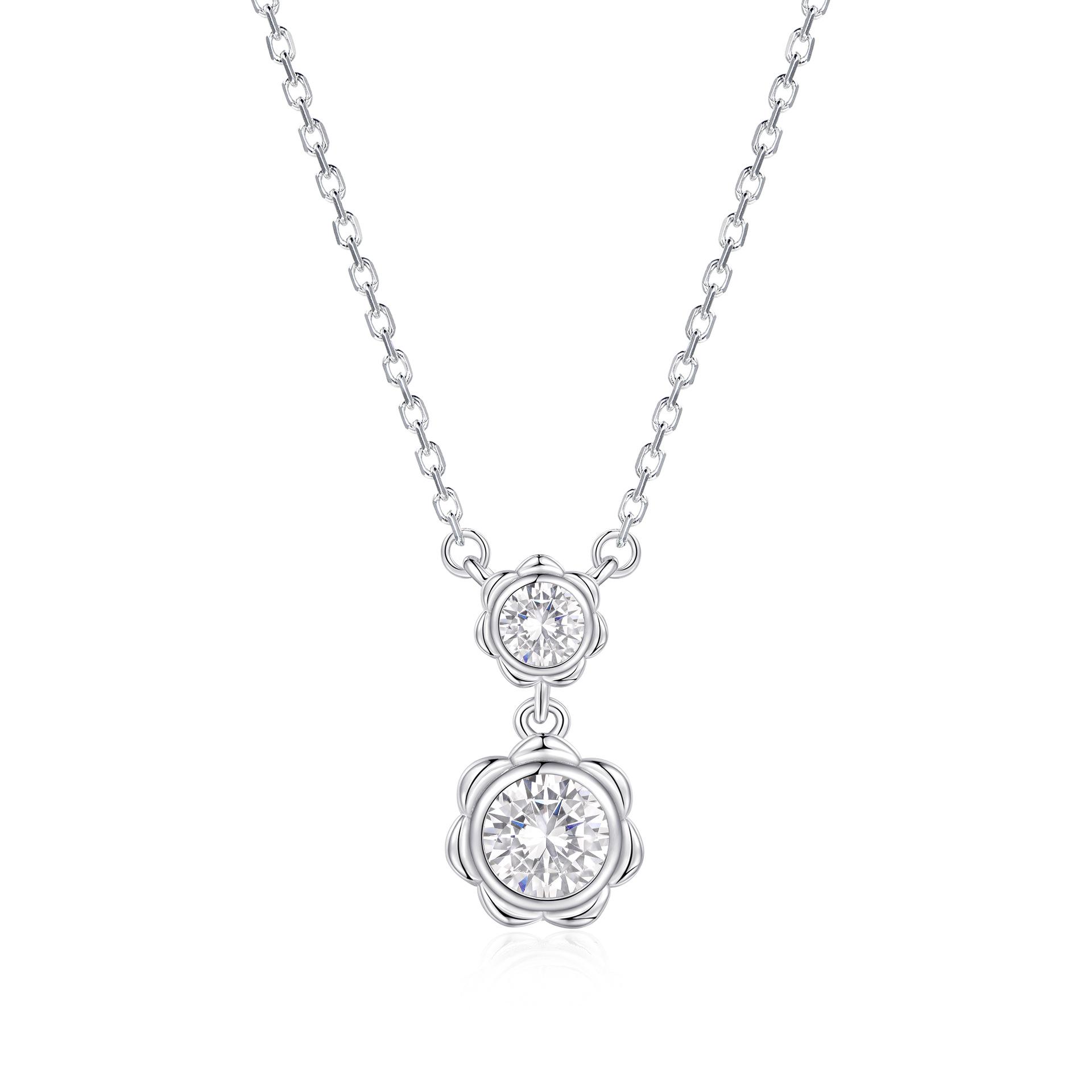 925 Sterling Silver Star Sun Tassel Flower Necklace - Light Luxury Collarbone Chain Accessory. 925 Silver