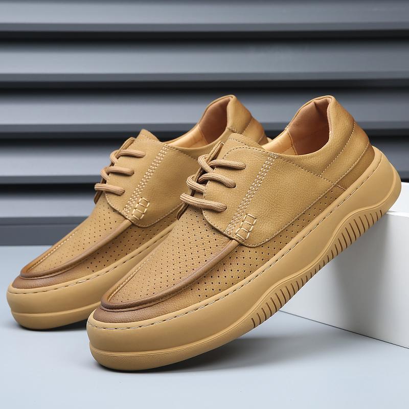 

Мужская спортивная обувь на шнуровке, модная повседневная обувь для отдыха на открытом воздухе, мужская обувь на плоской подошве, удобная обувь для бега из натуральной кожи для мужчин 10