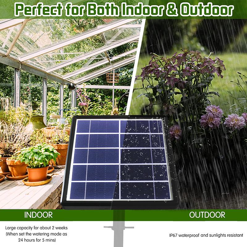 Solar Timer Irrigation Kit: Automatic Watering System for Bonsai & Green Plants with Anti-Siphon Drip Tube