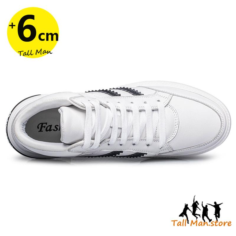 Sneakers Men Elevator Shoes Height Boots  Man Increase Insole 6Cm  Women Girl Leather Boots