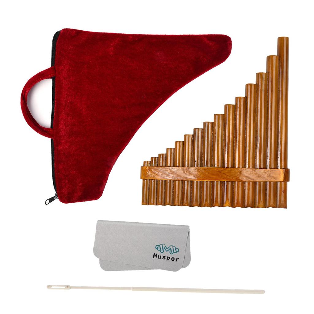 Pan Pipes Flute Key 1 Set Woodwind Curved Peruvian Tube Romanian Panpipe Bamboo Flute Set Flute for Beginner