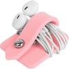 Silicone Earphone Organizer Earphone Wrap Winder Headphone Cord Organizer Wrap Winder Manager/Cable Winder(Pink, 1 Piece)