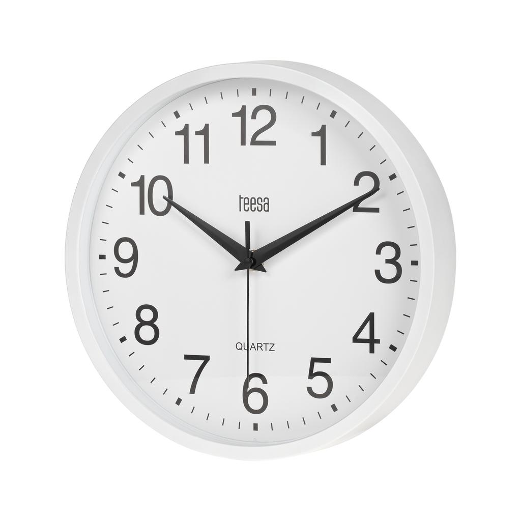 Wall Clock 25 Cm Teesa White Modern Silent