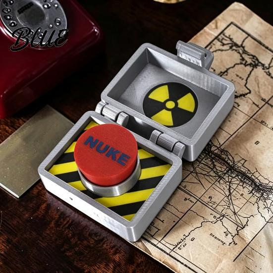 Desktop Storage Organizer Relief Toy Fidget 3D Toy Nuke Button Printed Stress Desk Accessory Fun Gadget for Office Workers