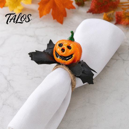 Skull Napkin Ring Halloween Ring, Pumpkin, Eyeball, Spider, Holder Spider for Holiday Dinner Table Decor, Party Supplies Decor