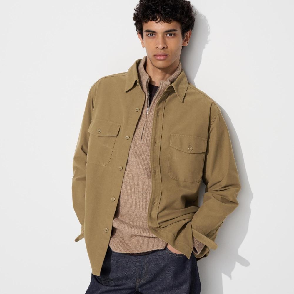 

Футболка Uniqlo Jersey Overshirt с длинным рукавом 35 BROWN/MEN S