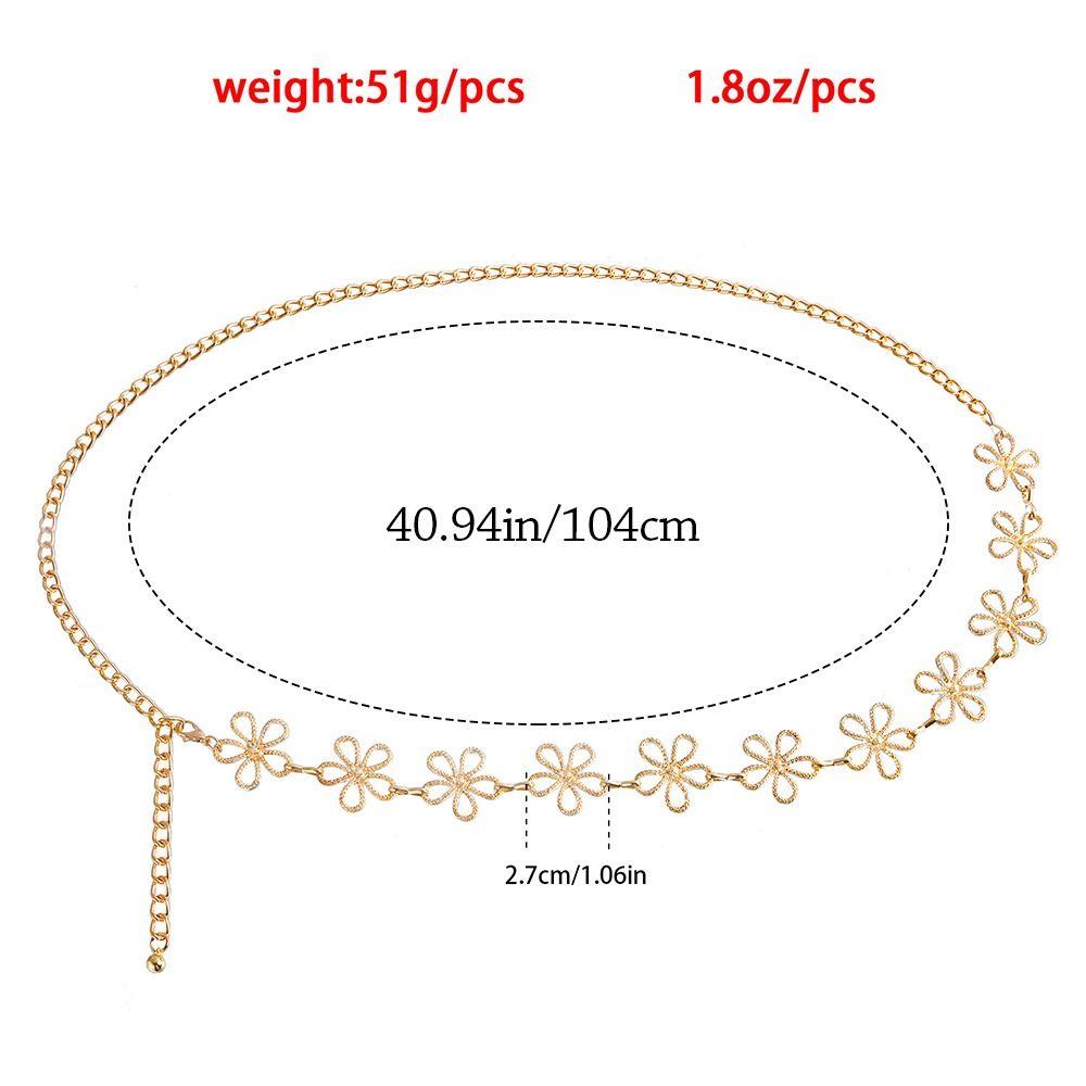 Punk Vintage Metal Flower Waist Chain for Women Summer Beach Bikini Belly Belt Y2K Jewelry Accessories