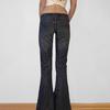 Y2k Flared Pants Retro Button Low Waist Casual Denim Trousers