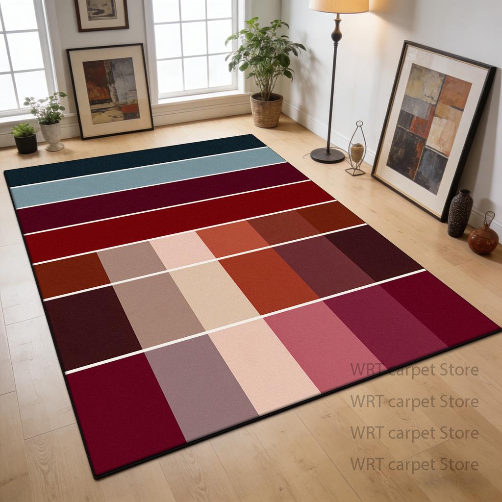 Fashion Simple Style Geometric Carpet Home Decoration Bedroom Study Fluffy Washable Rug Living Room Big Size Non-slip Foot Mat
