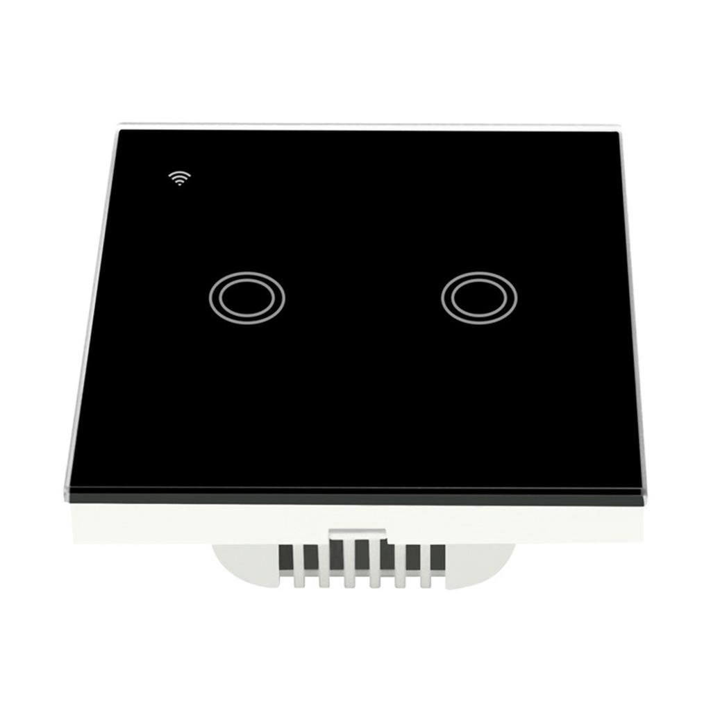 2 Gang Smart Light Switch with Remote Control via Smartphone and Voice Commands Compatible with App for Smart Home Setup