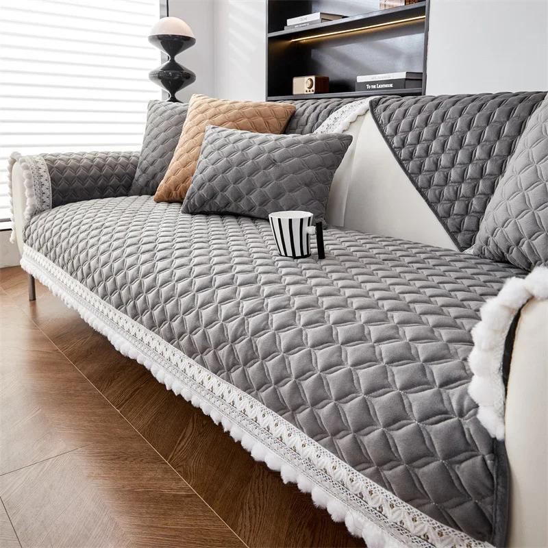 

Новый кружевной чехол на подушку для дивана в кремовом стиле, стеганый, противоскользящий чехол на диван для гостиной, чехлы на сиденья, подходит для домашних животных 70x70cm 1pcs