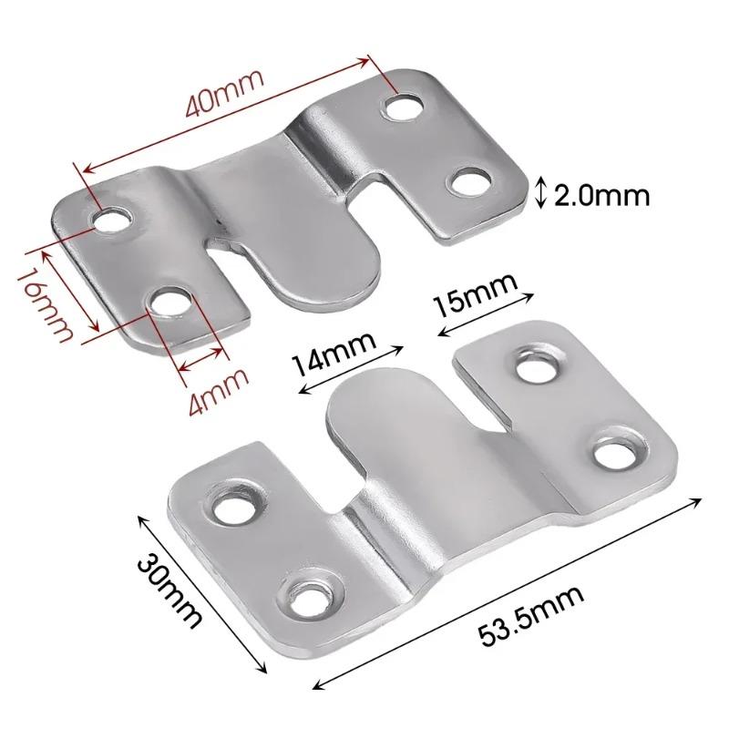 Cintres pour Cadres Photo Boucle d'Accrochage à Enclenchement Support Affleurant Miroir en Acier Inoxydable Crochets d'Articulation Connecteur de Meuble