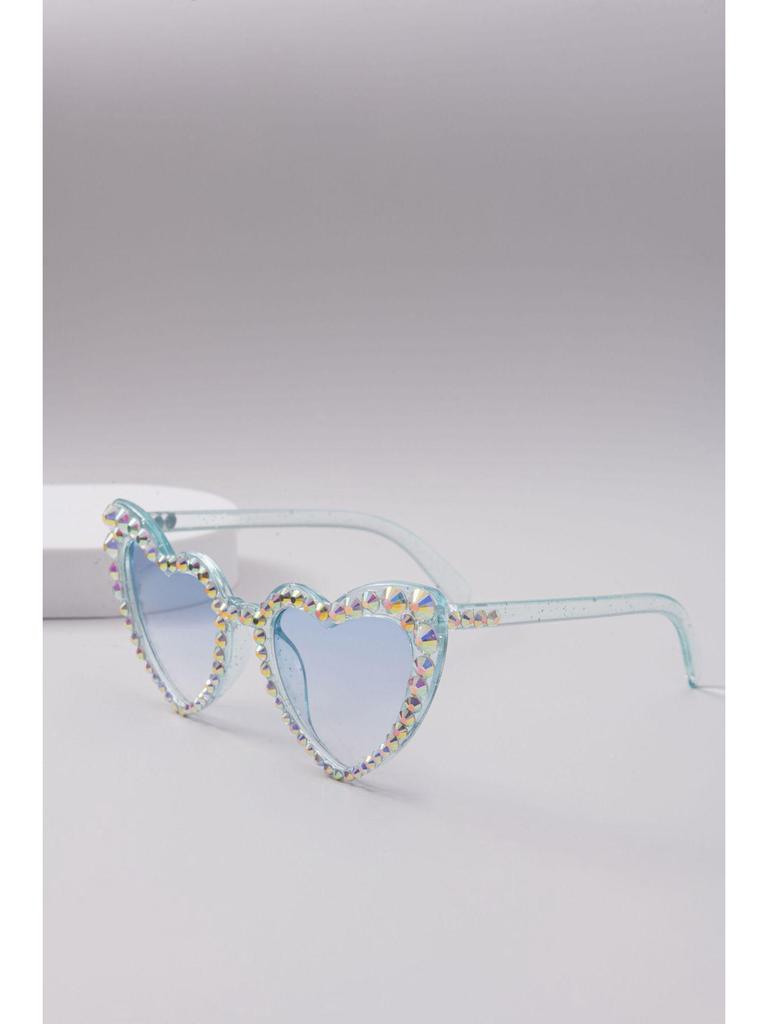 Heart-Shaped Rhinestone Sunglasses: Cute Pointed Diamond Handmade Design for Women