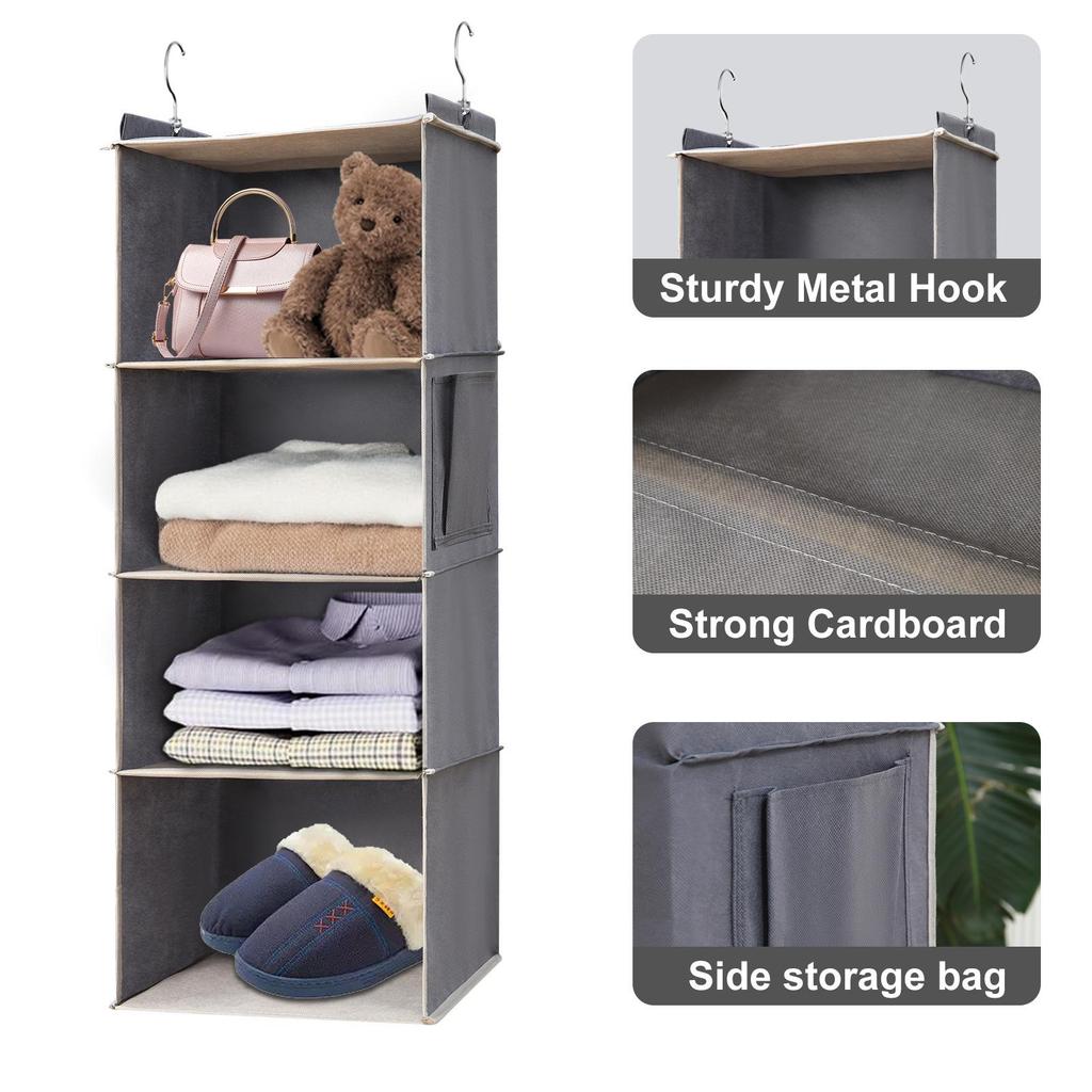 Multi-layer Foldable Non-woven Hanging Storage Bag for Wardrobe