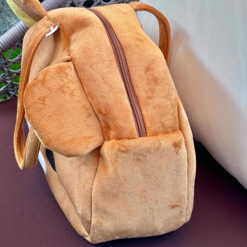 Cute Plush Bear Tote Bag Large Capacity Soft Shoulder Handbag Casual Cartoon Shopping Bag For Women And Girls