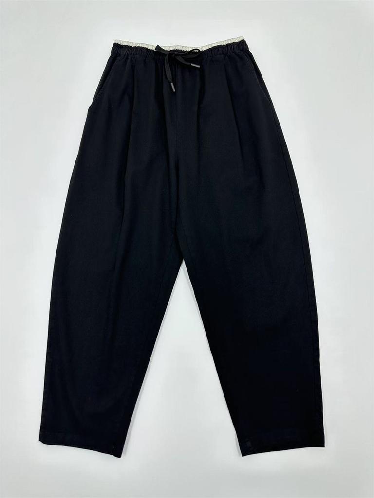 Johnature Elastic High Waist Casual Pants Women Loose Hit Colors All Match Harem Pants Trousers