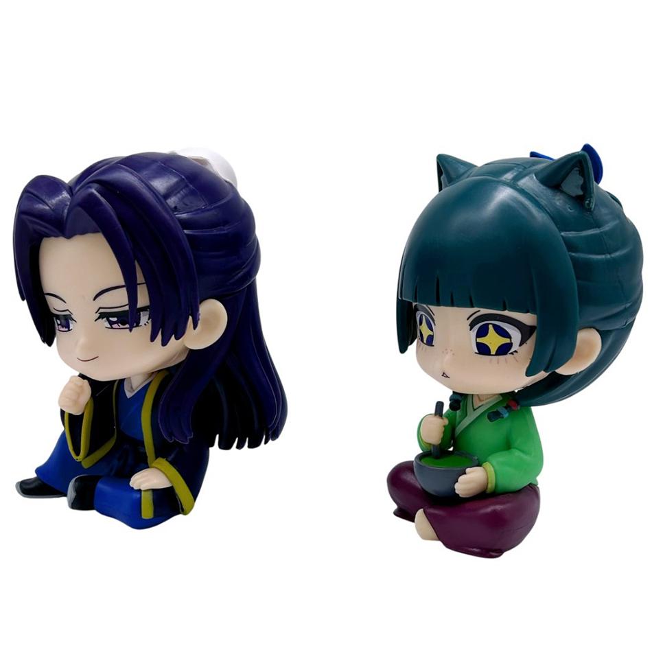 Anime Medicine House Girl's Whispering Q Version Character Sitting Position Cat Sitting Position Gong Ren's Ornament Handmade