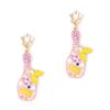 New Fashion Light Luxury Personality Temperament Creative Wine Bottle Oil Dripping Alloy Inlaid with Colored Diamonds Earrings