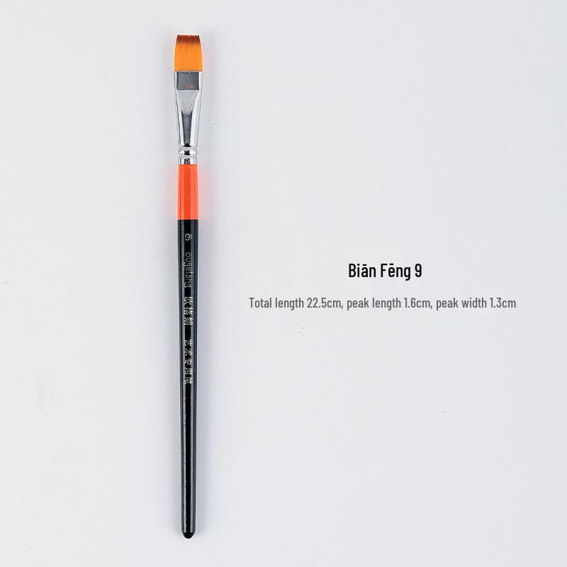 Ougelang Nylon Bristle Flat Head Gouache & Acrylic Brush Set