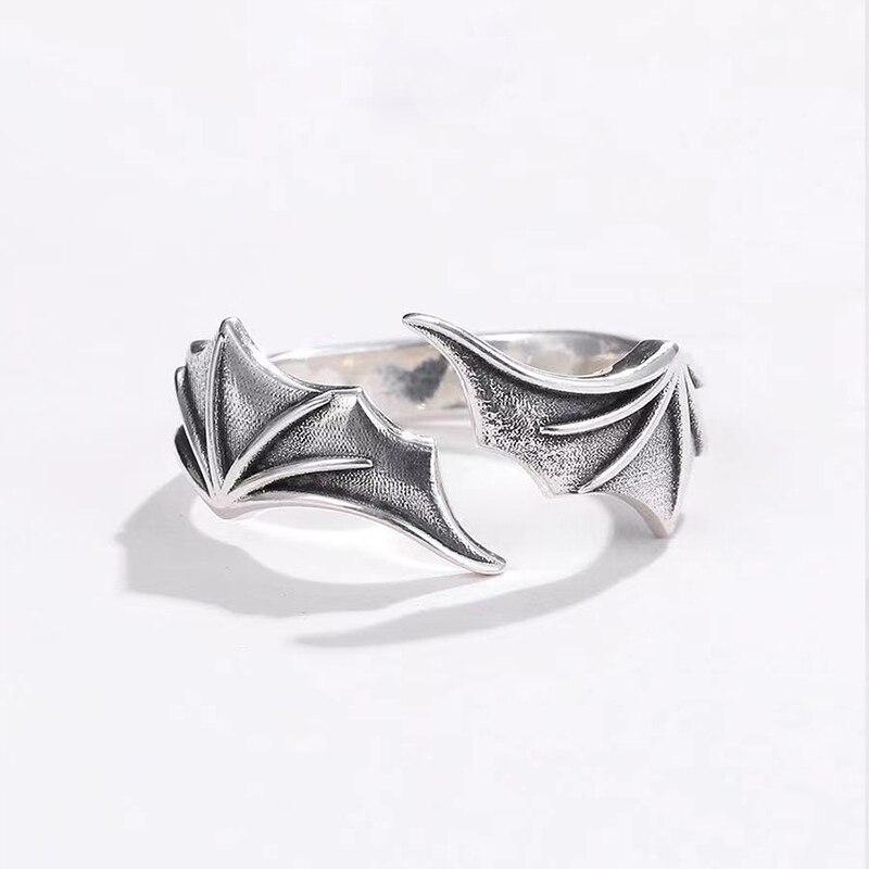 Men Matching Best Friend Stylish Trendy Style Promise Rings Teen Angel Demon Wing Couples For Women Rings Thumb Jewelry EngagementTrendy Rings