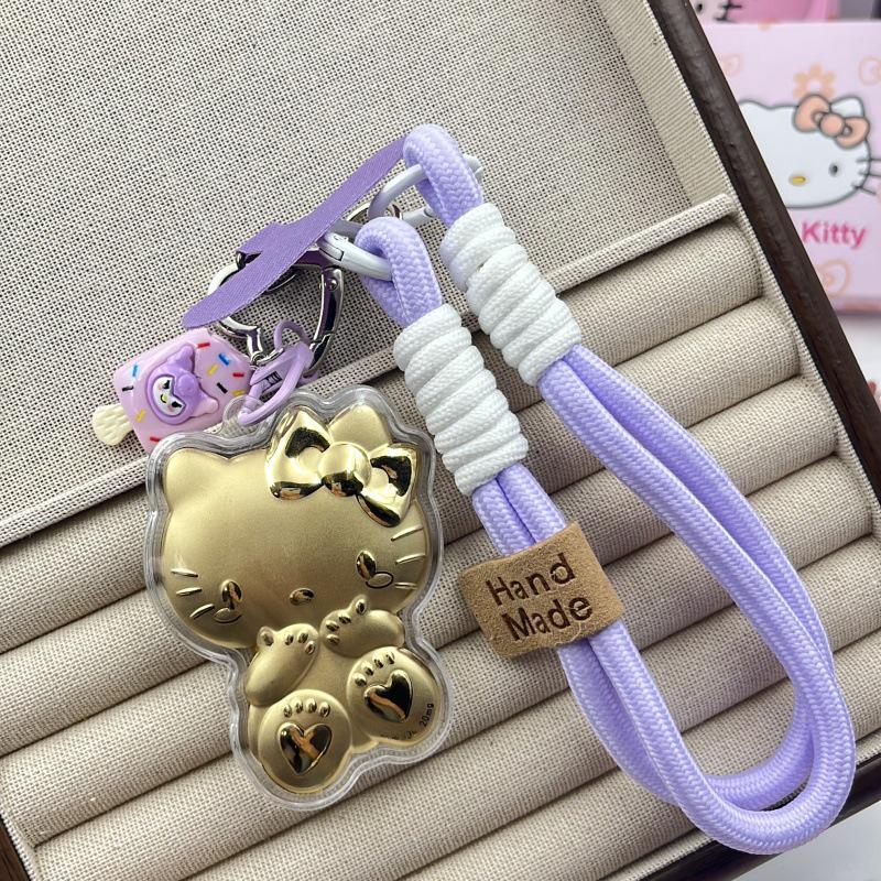 20mg Pure Gold Wealth-Attracting Cat Pendant Keychain - Gold Gift for Girlfriend