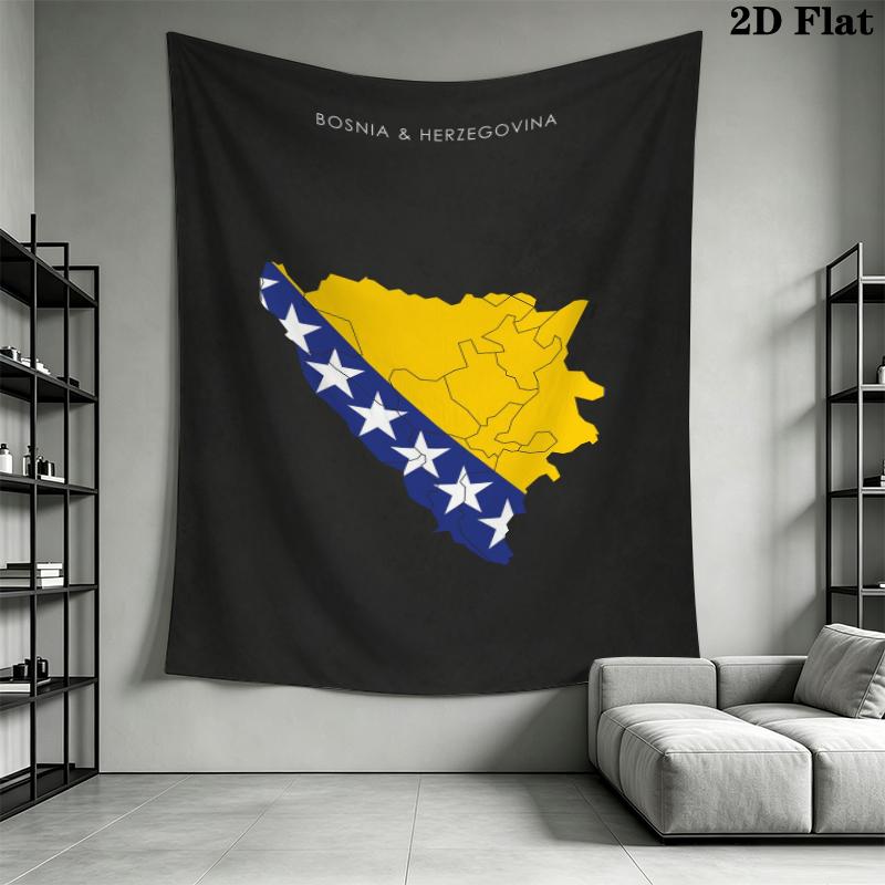 Bosnia and Herzegovina Wall Tapestry Aesthetic Wall Hanging Printed Fabric Blanket Decorative Tapestries for Bedroom Living Room Home Decor
